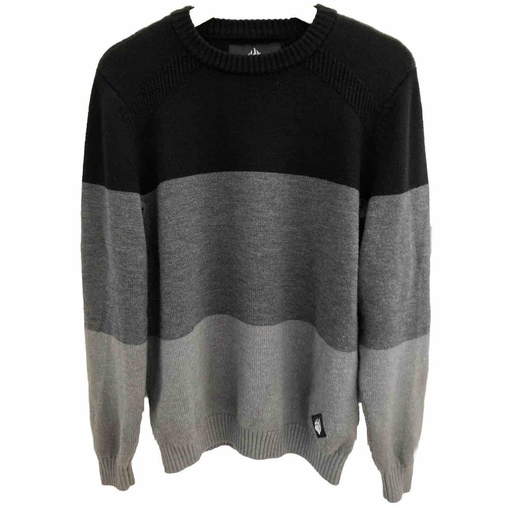 Alaskan Hardgear Duluth Trading Co. 100% Merino Wool Sweater Medium Black Gray